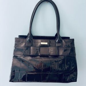 Kate Spade Black Crocodile-Embossed Handbag